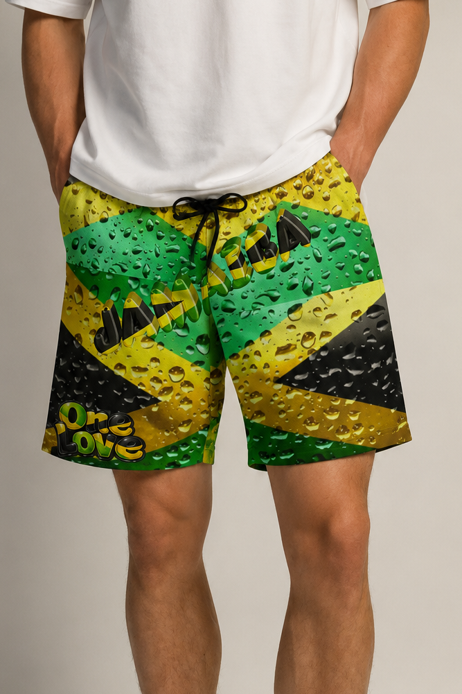 Jamaica One Love All-Over Print Beach Shorts