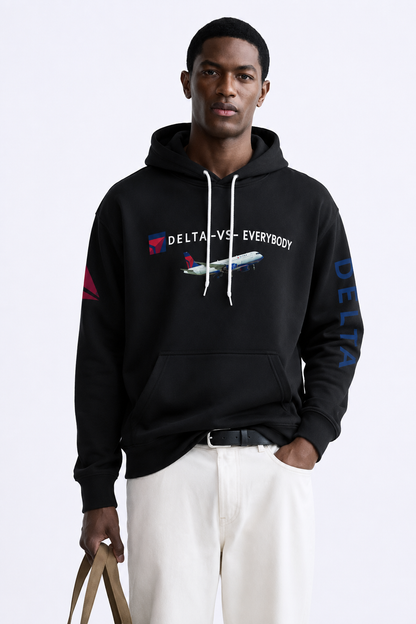 Delta Airlines All-over Print Unisex Hoodie (Lightweight)