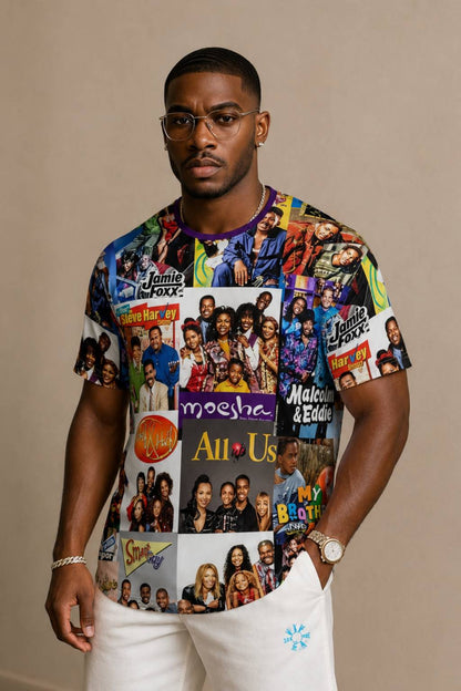 All-over Print 90s Sitcoms | Unisex T-shirt | Graphic tee | Gifts for her him