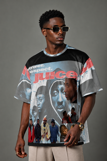 Juice Movie All-Over Print T-Shirt | 90s Hip Hop Tee | Tupac Inspired Shirt | Vintage Urban Streetwear | Throwback Graphic Tee