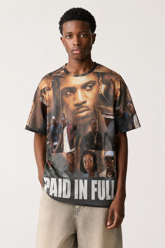 Paid in Full Graphic TEE | Men's Shirt | 90s Hip Hop Movie | Urban Streetwear, Vintage Rap All Over Shirt | Retro Culture Shirt
