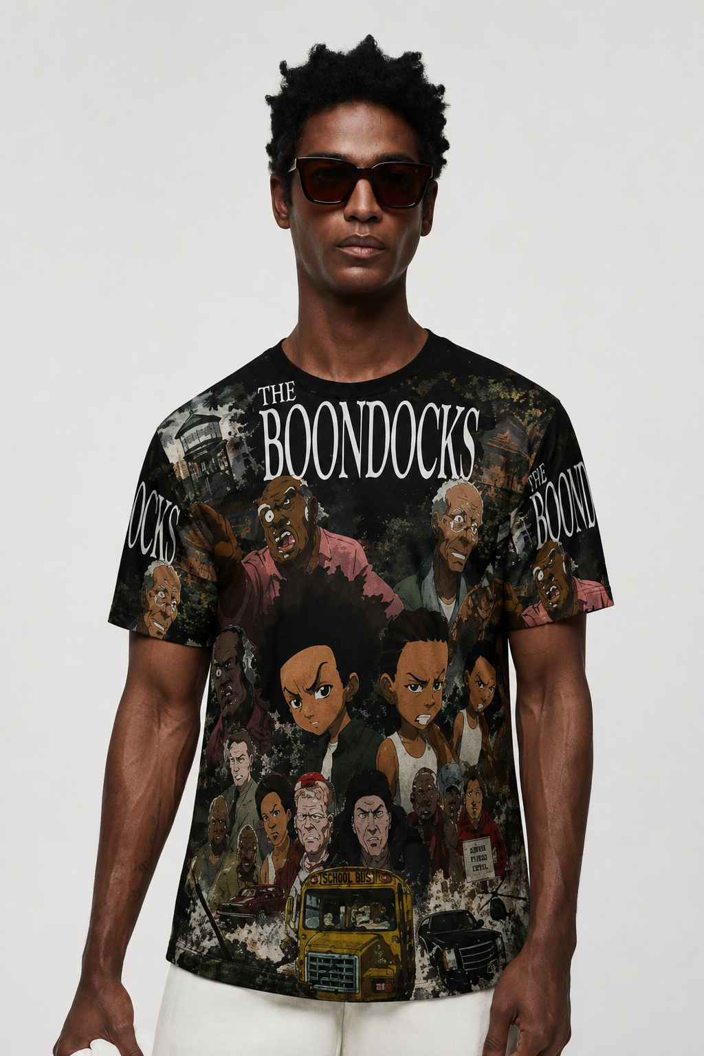 Custom Boondocks Sublimated 90s Hip hop Street Wear T Shirt