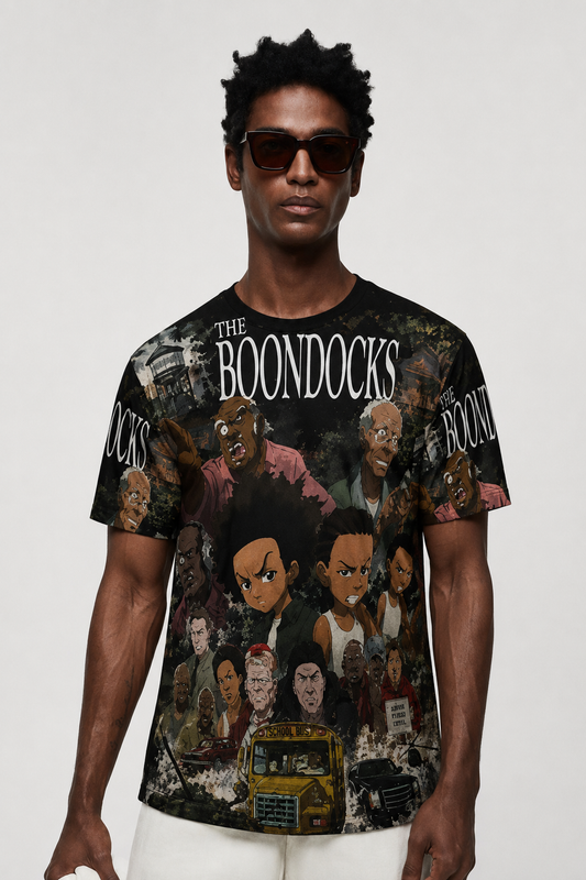 Custom Boondocks Sublimated 90s Hip hop Street Wear T Shirt