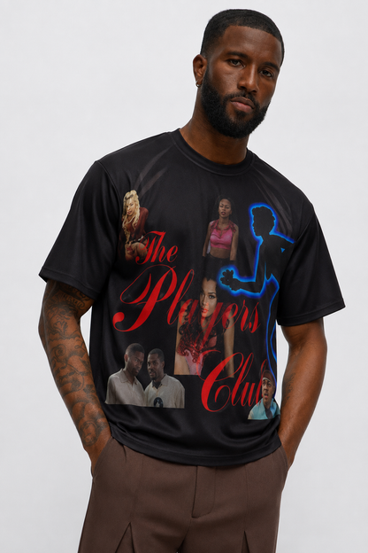 Players Club| All-Over Print T-Shirt | 90s Vintage Streetwear | Graphic Tee | Gifts for her